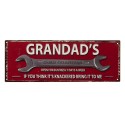 Clayre & Eef Text Sign 36x13 cm Red Iron Grandads