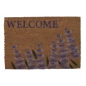 Clayre & Eef Door Mat 60x40 cm Brown Purple PVS Coconut Fiber Rectangle Lavender Welcome