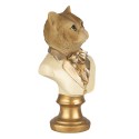 Clayre & Eef Figurine Cat 10x7x17 cm Beige Gold colored Polyresin