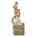 Clayre & Eef Figurine Animaux 5x5x13 cm Marron Blanc Polyrésine Animaux