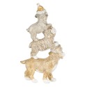 Clayre & Eef Figurine Dog 10x4x18 cm Grey Beige Polyresin