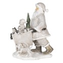 Clayre & Eef Statuetta Babbo Natale  12x8x15 cm Color argento Poliresina