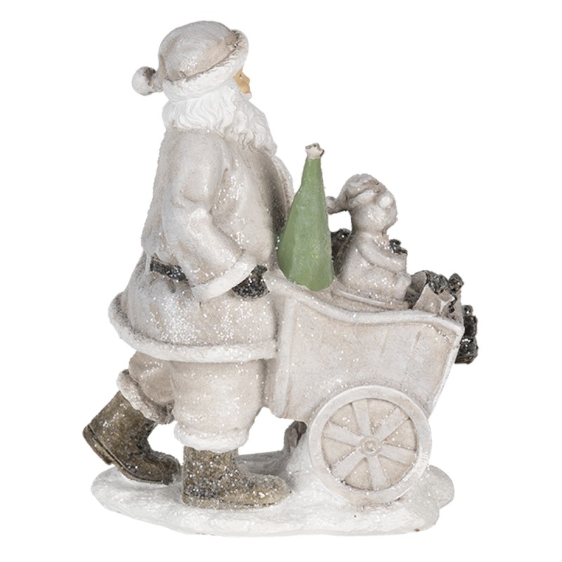 Clayre & Eef Figur Weihnachtsmann 12x8x15 cm Silberfarbig Polyresin