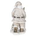 Clayre & Eef Figurine Père Noël 12x8x15 cm Couleur argent Polyrésine