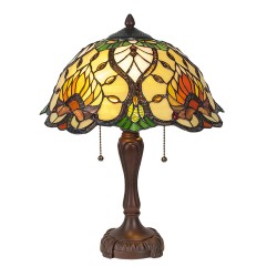 LumiLamp Lampe de table Tiffany Ø 40*50 cm E27/max 2*60W Vert Vitrail