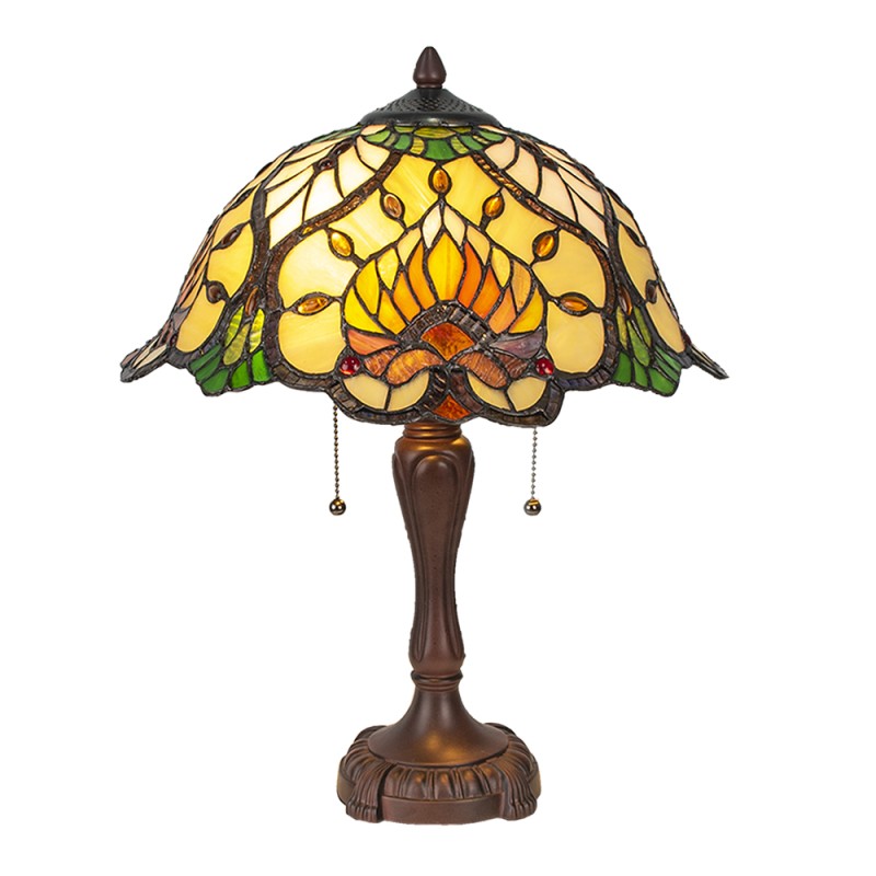 LumiLamp Lampe de table Tiffany Ø 40x50 cm  Vert Verre Triangle