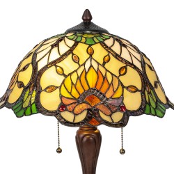 LumiLamp Lampe de table Tiffany Ø 40*50 cm E27/max 2*60W Vert Vitrail