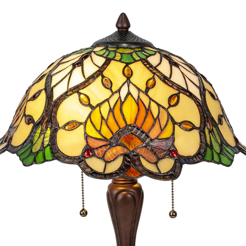 LumiLamp Lampada da tavolo Tiffany Ø 40x50 cm  Verde Vetro