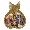 Clayre & Eef Figurine Nativity Scene 21x8x26 cm Gold colored White Polyresin