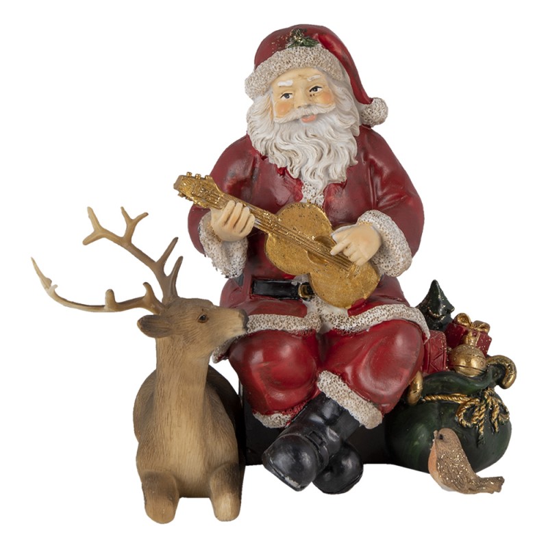 Christmas Decorative Figure Santa Claus on Reindeer 