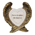 Clayre & Eef Wall Decoration Wings 13 cm Gold colored Plastic Home heart