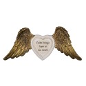 Clayre & Eef Wall Decoration Wings 10 cm Gold colored Plastic Faith