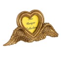Clayre & Eef Photo Frame Heart 5x5 cm Gold colored Polyresin Heart-Shaped Wings