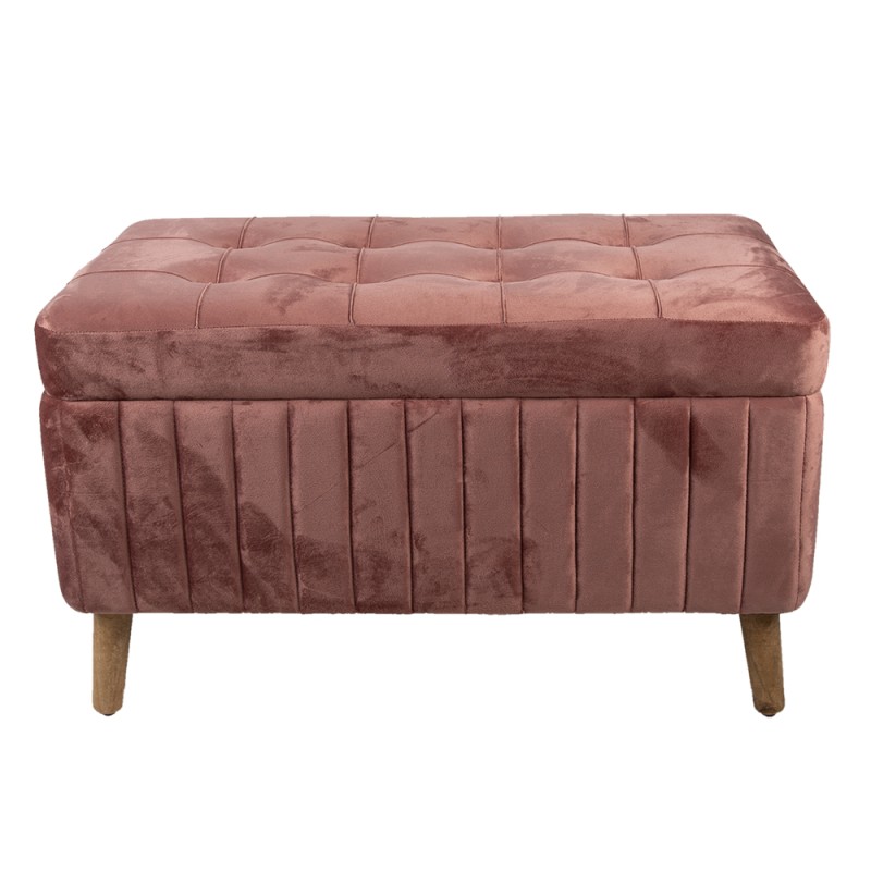 Clayre & Eef Pouf 82x42x49 cm Pink Wood Textile