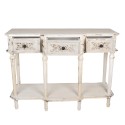Clayre & Eef Sidetable  120x45x90 cm Wit Hout