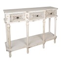 Clayre & Eef Sidetable  120x45x90 cm Wit Hout