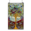 LumiLamp Tiffany Glass Panel 50x1x85 cm Green Glass Rectangle Tree