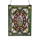 LumiLamp Tiffany Glass Panel 46x1x61 cm Green Glass Rectangle Dragonfly