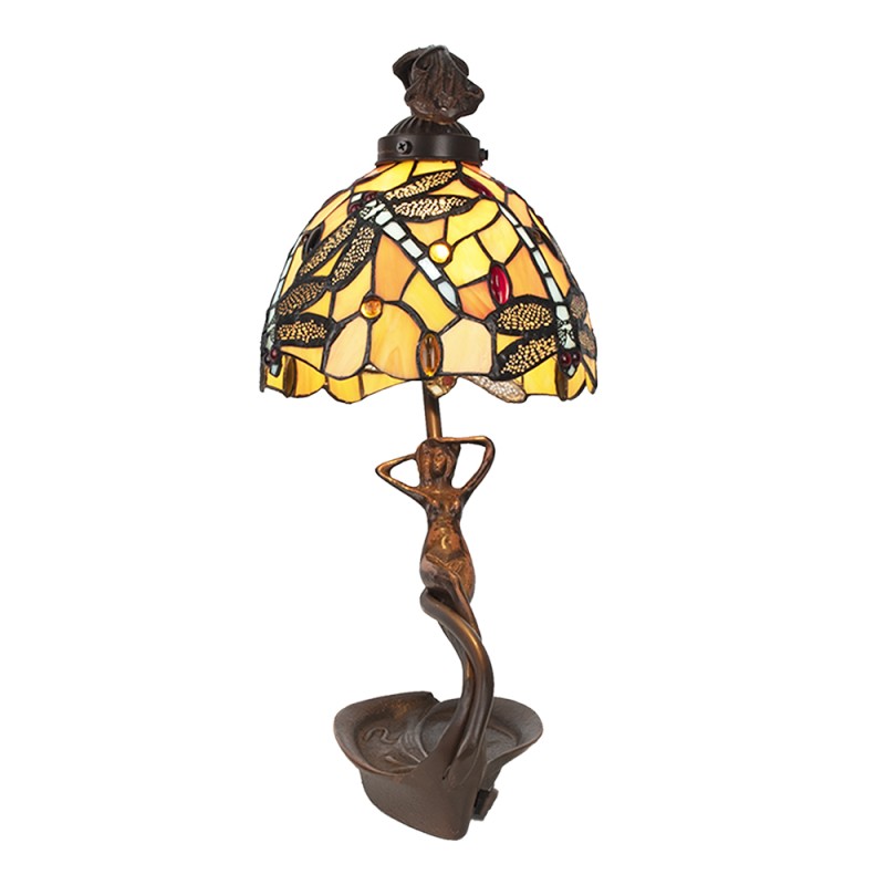 LumiLamp Lampada da tavolo Tiffany 28x20x40 cm Giallo Plastica Vetro
