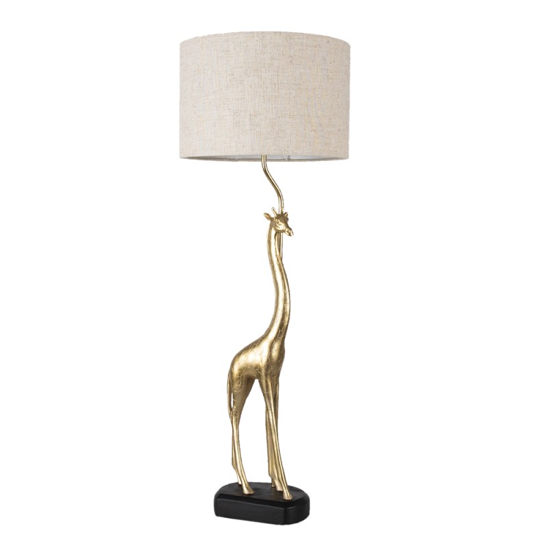 Clayre & Eef Table Lamp Giraffe Ø 30x85 cm  Gold colored Plastic