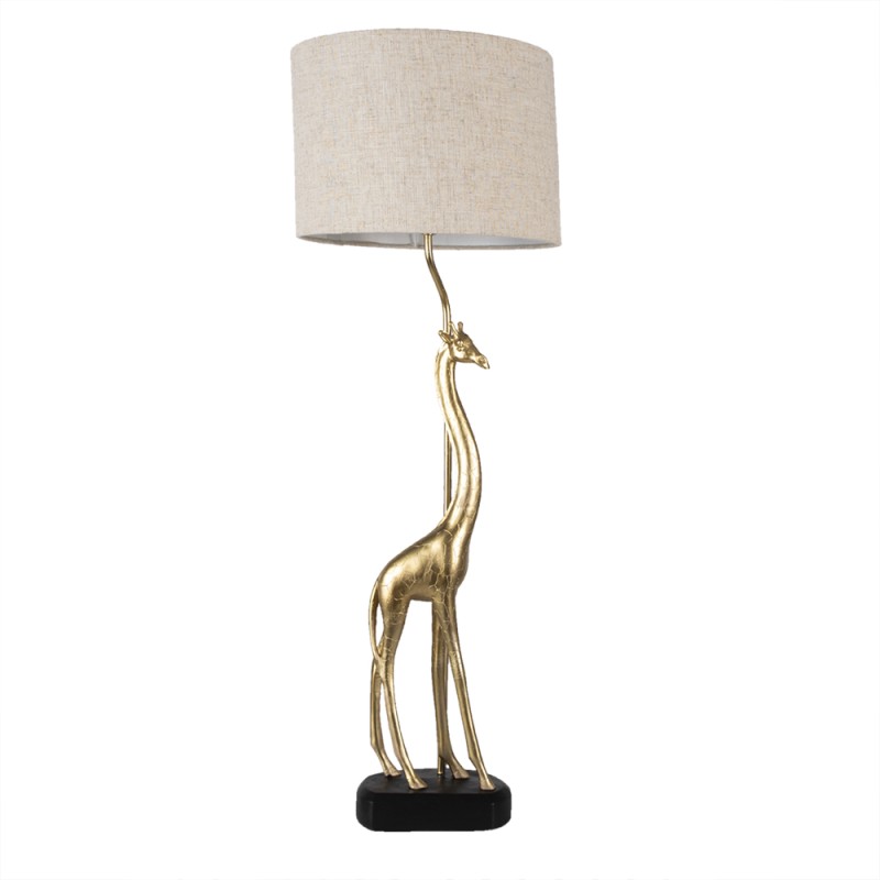 Clayre & Eef Table Lamp Giraffe Ø 30x85 cm  Gold colored Plastic