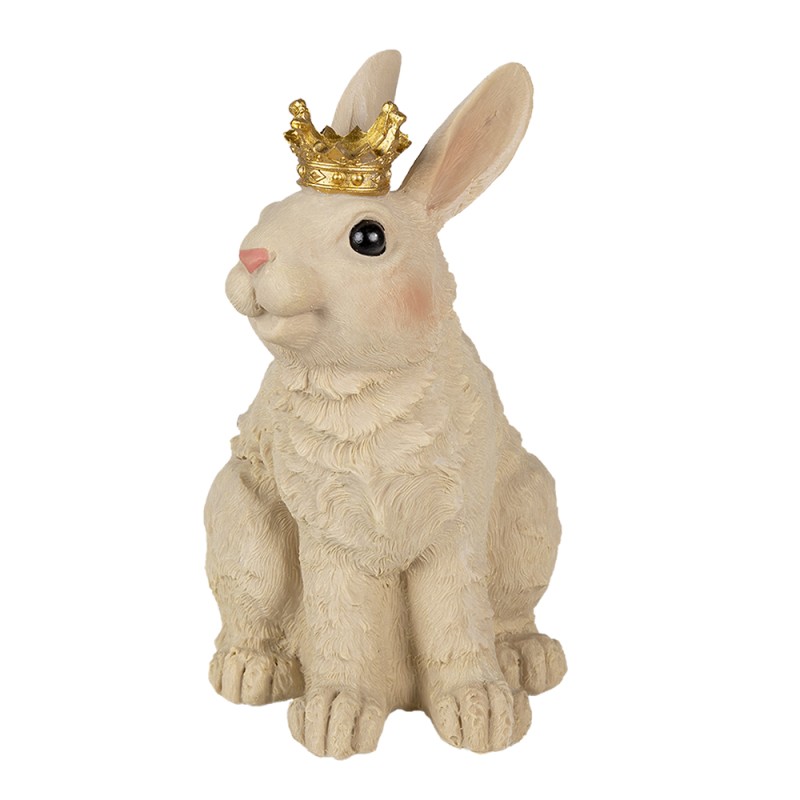 Clayre & Eef Figurine Rabbit 16x13x23 cm Beige Polyresin