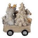 Clayre & Eef Figurine Animals 9x7x11 cm Grey Beige Polyresin Animals Merry Christmas