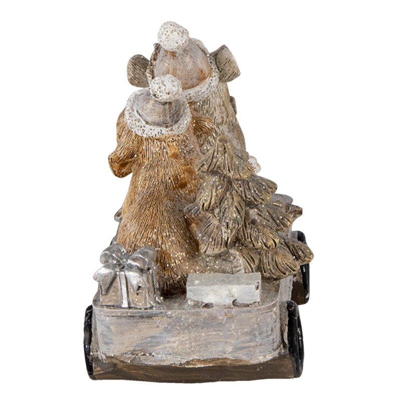 Clayre & Eef Figurine Dog 10x6x9 cm Grey Beige Polyresin