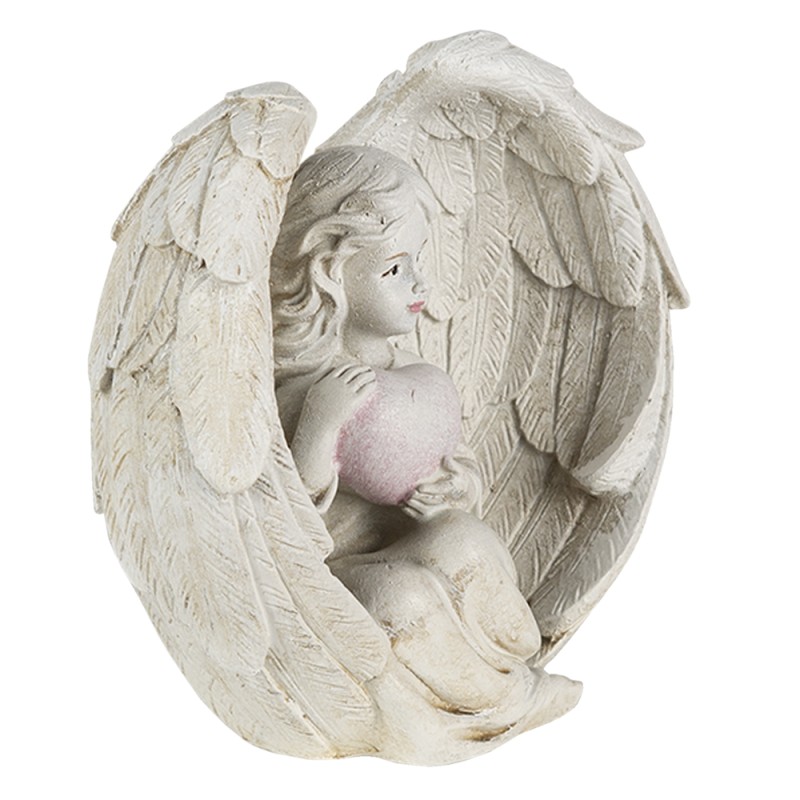 Clayre & Eef Figurine Angel (2) 10x6x10 cm Beige Polyresin