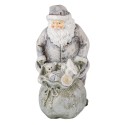 Clayre & Eef Figur Weihnachtsmann 10x7x13 cm Grau Weiß Polyresin