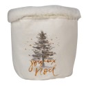 Clayre & Eef Storage Basket Ø 15x15 cm White Brown Synthetic Round Christmas Tree