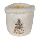 Clayre & Eef Cesto per riporre Ø 15x15 cm Bianco Marrone  Sintetico Rotondo Albero di Natale