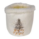 Clayre & Eef Opbergmand  Ø 15x15 cm Wit Bruin Synthetisch Rond Kerstboom