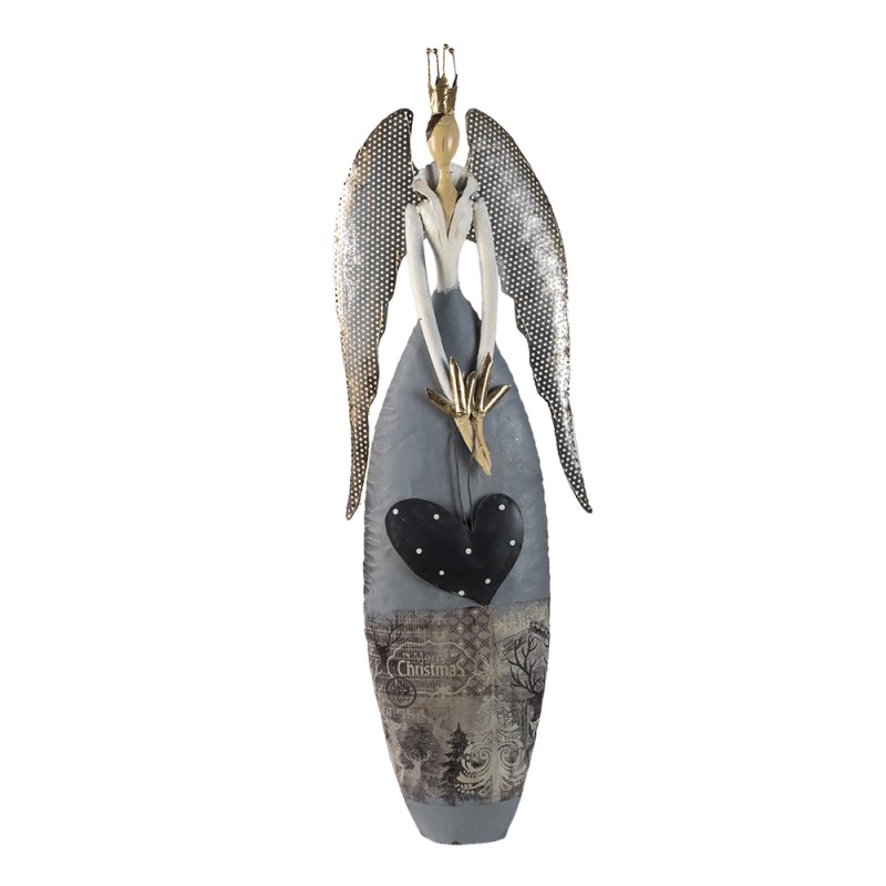 Clayre & Eef Figurine Angel 81 cm Grey Metal