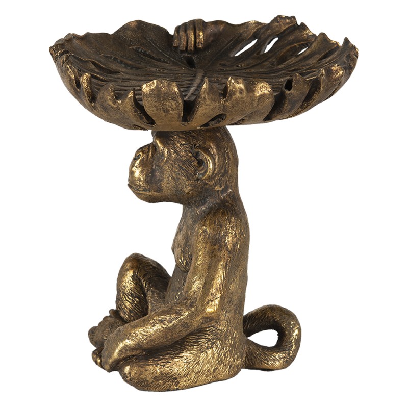 Clayre & Eef Statuetta Scimmia 21 cm Color oro Poliresina