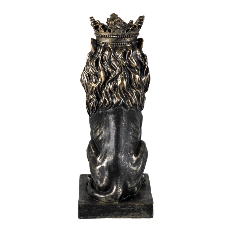 Clayre & Eef Figurine Lion 15x10x25 cm Noir Polyrésine