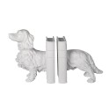 Clayre & Eef Bookends Set of 2 Dog 28x12x22 cm White Plastic