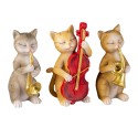 Clayre & Eef Decorative Figurine Set of 3 Cat 14x6x10 cm Beige Brown Polyresin