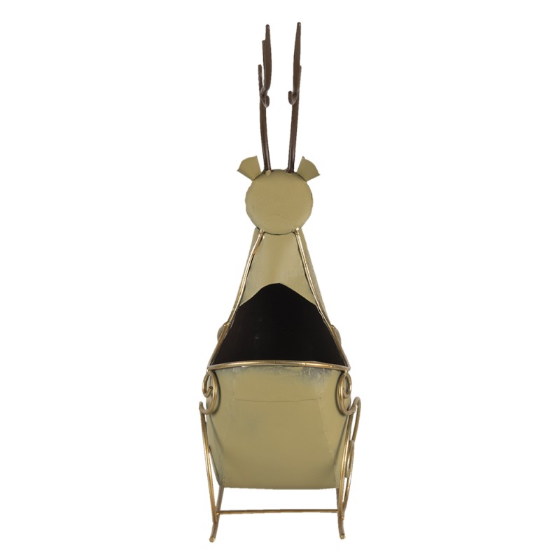 Clayre & Eef Storage Basket Reindeer 33x17x44 cm Gold colored Iron