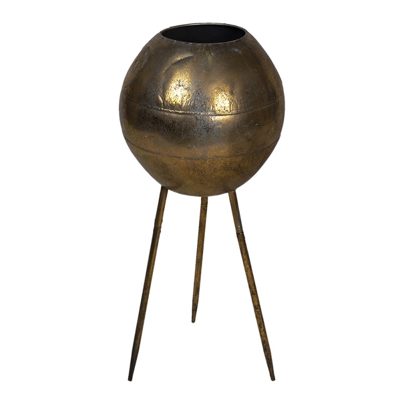Clayre & Eef Planter Ø 27x66 cm Gold colored Metal Round
