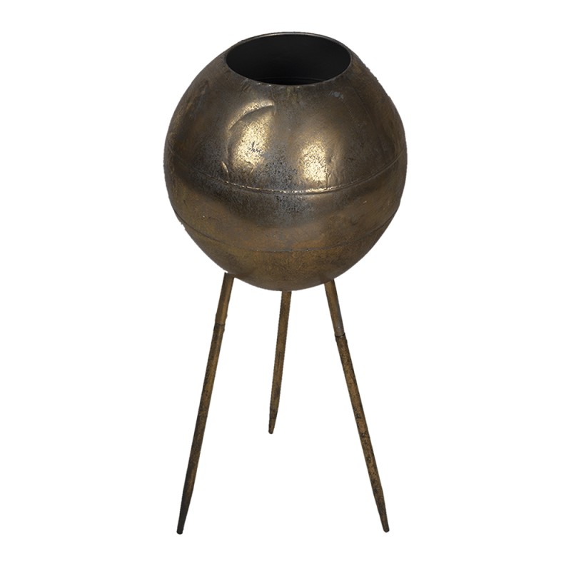 Clayre & Eef Planter Ø 27x66 cm Gold colored Metal Round