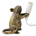 Clayre & Eef Table Lamp Mouse 15x8x19 cm Gold colored Plastic