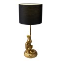 Clayre & Eef Desk Lamp Monkey Ø 23x45 cm  Gold colored Black Plastic