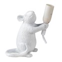 Clayre & Eef Table Lamp Mouse 15x8x19 cm White Plastic
