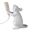 Clayre & Eef Table Lamp Mouse 15x8x19 cm White Plastic