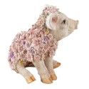 Clayre & Eef Figurine Pig 24x16x23 cm Pink Polyresin Pig