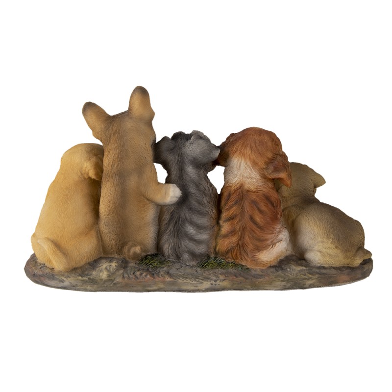 Clayre & Eef Figurine Dog 33x12x17 cm Brown Beige Polyresin