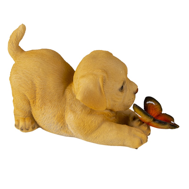 Clayre & Eef Figurine Dog 20x8x11 cm Brown Polyresin