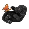 Clayre & Eef Figurine Dog 14x9x10 cm Black Polyresin