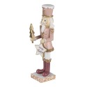 Clayre & Eef Figurine Nutcracker 22 cm Pink Polyresin Round Merry Christmas